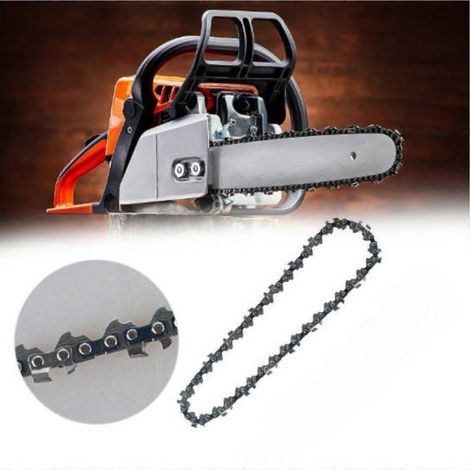 Chaîne de tronçonneuse 35 cm 3/8 45 maillons entraîneurs 1,1 mm, chaîne de remplacement compatible Makita DUC353, lot de 4 en acier allié (1/5)