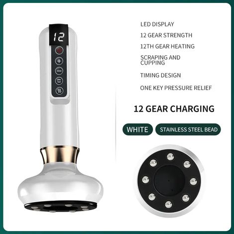 Masseur par ventouses electrique avec aspiration et chaleur infrarouge appareil de cupping pour modelage et drainage lymphatique