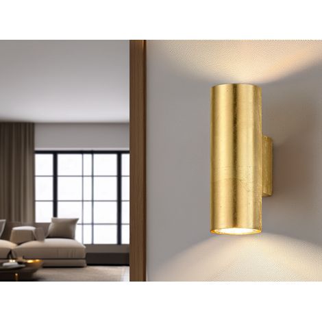 Wandleuchte CLEO in Gold foliert mit Up and Down Licht, Höhe 16,5cm