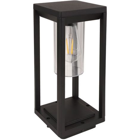 Garten Sockel Leuchte Fernbedienung schwarz Garten Deko Steh Außen Lampe dimmbar eckig im Set inkl. RGB LED Leuchtmittel (1/5)