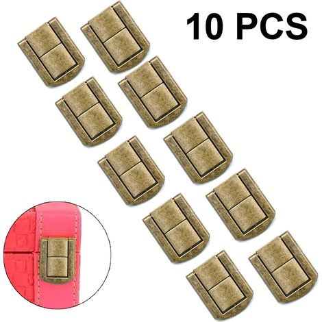 Fermeture À Loquet - 10 Pièces - Alliage De Zinc - 25 X 30 Mm - Pour Boîte En Bois Boîte À Bijoux Coffre-fort Mini - Lot Complet (1/5)