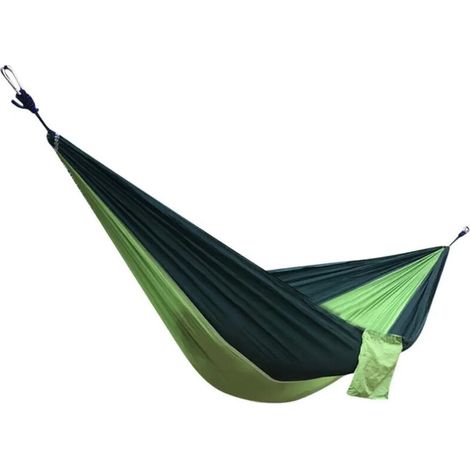 Hamac pour le camping double et simple vert fonc et vert (1/5)