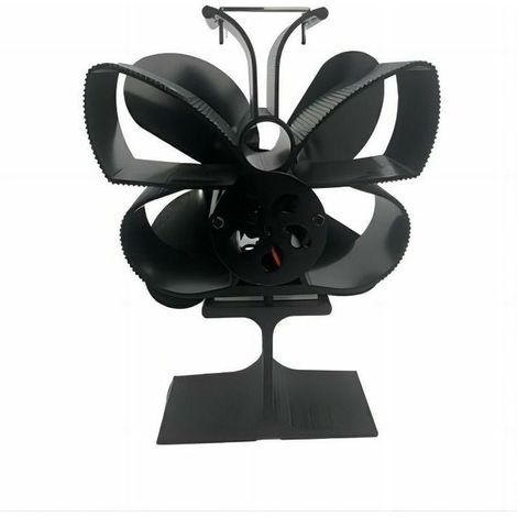 Wood stove fan for wood/fireplace/gas/pellet/log stoves. 4-blade thermal chimney fan, butterfly style. (1/5)