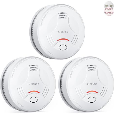 Détecteur Fumée Connecté, Base Requise, SD11-MR, Lot de 3 avec Support Magnétique, Mode Nuit, Pile Remplaçable, Durée de Vie de 10 Ans, Alertes via l’Application (1/5)