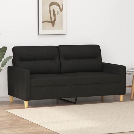 Canapé-Sofa à 2 places Noir 140 cm Tissu 958347 (1/5)
