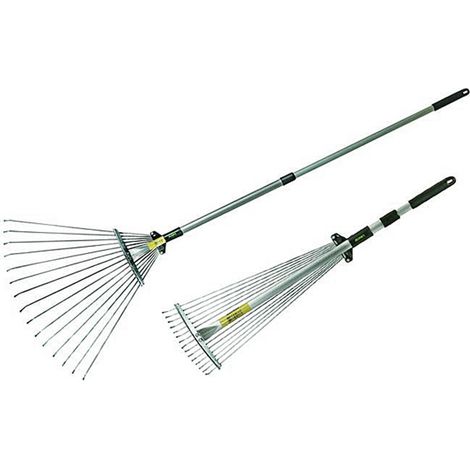 TrAdE Shop Traesio - Rastrello Raccoglifoglie Allungabile Telescopico In Metallo Raggi Regolabili -