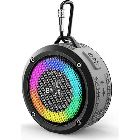 IPX7 wasserdichter Outdoor-Lautsprecher mit LED-Beleuchtung, 3 Modi, Dual-Pairing für Fahrräder