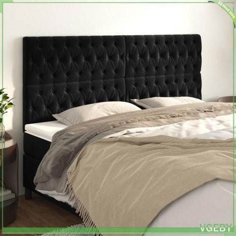 Tête de lit - Modèle 3116730 - Noir - Velours 100% polyester - 180 x 7 x 118/128 cm (1/5)