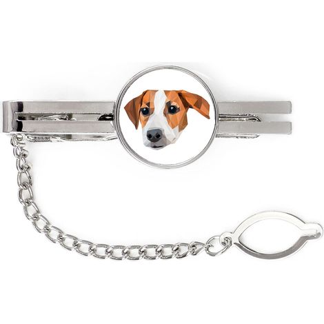 Jack Russell Terrier - Pinza de corbata geométrica con foto e inscripción Art-Dog (1/4)