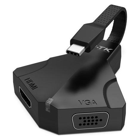 Adaptateur hub type-c vers hdmi 4k - vga 1080p / audio 3.5mm / tg7194 / gris / mtk