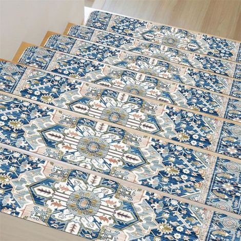 Tapis d'escalier antidérapants et amovibles 20 x 76 cm (lot de 4) - Protection optimale pour les marches d'escalier - Convient aux enfants, aux personnes âgées et aux animaux domestiques - Noir et gri (1/5)
