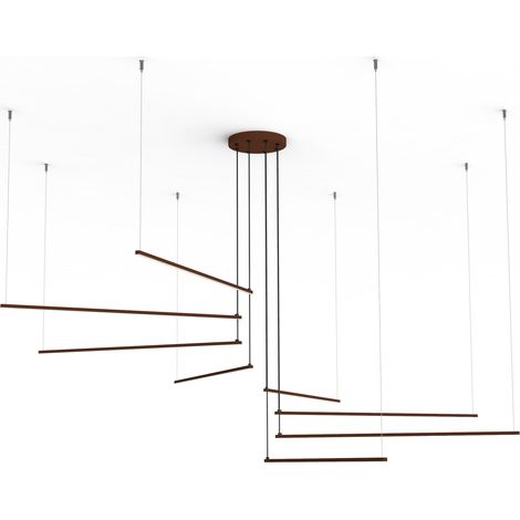 LUMICOM  RADIUS Sospensione, STRIP LED, 136W/m, 4000K, metallo, corten, d.220 (1/2)