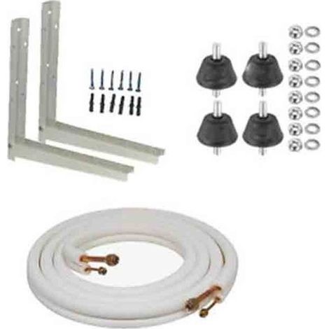 Installationskit für Mono-Split-Klimaanlage, 3 m, Kupfer 1/4'' + 1/2'', Halterung 40x40 cm