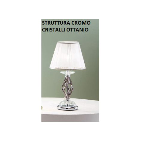 LUME PICCOLO 1306 1 LUCE OTTANIO E CROMO ATTACCO E14 H.30+19CM