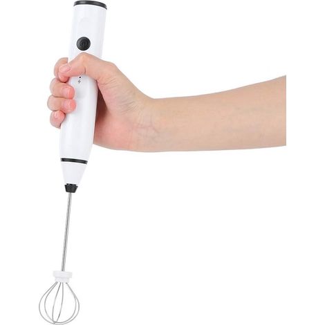 Mousseur à lait électrique 2 en 1 - Rechargeable par USB - Batteur à œufs - Fouet - Noir[CC] (1/5)