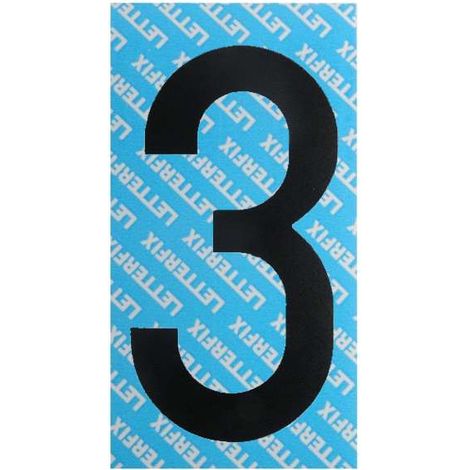 Numero Adesivo Nero Serie T80 3 Letterfix (1/2)