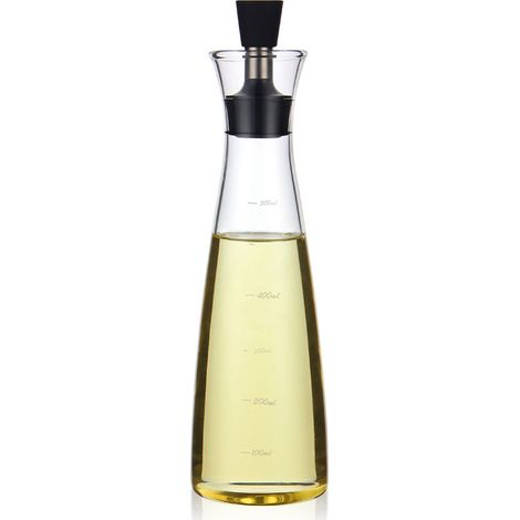 Flacon Distributeur Huile Et Vinaigre - Verre Borosilicate 500 ml - Sans Entonnoir - Étanche Silicone - Cuisine Maison (1/5)