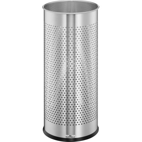 Durable 337123 - Portaombrelli in Acciaio Inossidabile 28.5, capacità 28.5 Litri, 620x260 mm (HxDiametro), Argento Metallizzato (1/4)