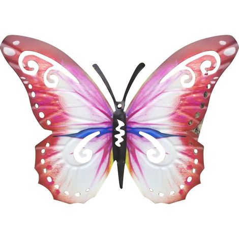 Art de papillon de jardin jardin extérieur jardin arrière-cour cadeau de décoration d'animaux en métal rouge