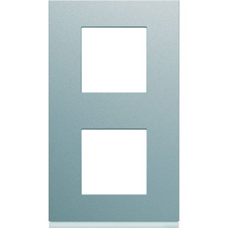 Hager WXP0142 Abdeckplatte Gallery 2-fach Titan, Achsabstand 71 mm