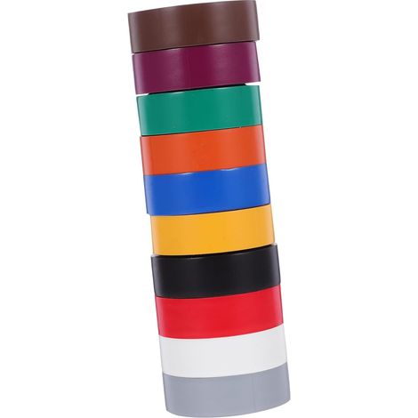 Ruban isolant électrique haute résistance, lot de 10 rouleaux PVC, (1/5)