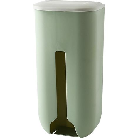 Distributeur de sacs de supermarché simple, moderne, de grande capacité et durable, facile à installer, organisateur en plastique pour la cuisine et la chambre, de couleur verte. (1/5)