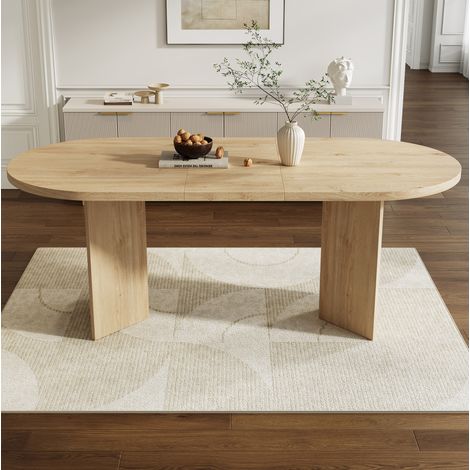 MEUBLIV Table à manger 160 x 80 cm chêne – bords arrondis, 6 à 8 personnes (1/5)