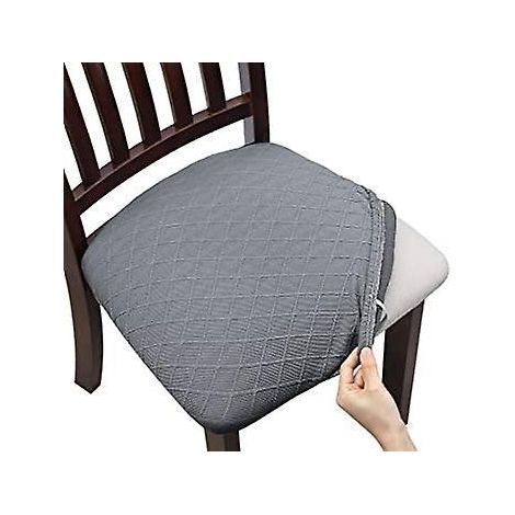 (gris Clair,lot De 1)housse De Chaise Gaufre Jacquard Extensible Housse De Siege Couverture Pour Salle Manger Bureau Htel Mariage (1/5)