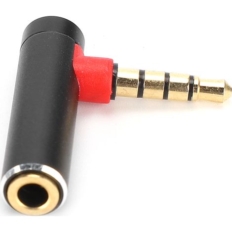 10 Adaptateurs Audio 3.5mm Angle Droit Mâle-Femelle pour Écouteurs et Casque - Noir (1/5)