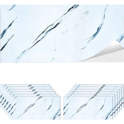 Piastrelle Adesive in PVC Effetto Marmo, Impermeabili per Restauri Interni marmo bianco