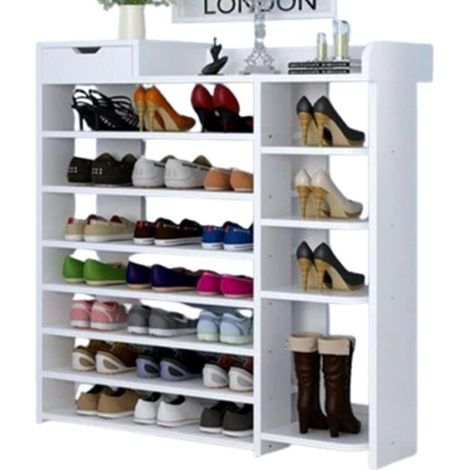 TrAdE Shop Traesio - Scarpiera Per Ingresso Camera Con 11 Ripiani Mensola Scaffale Superiore 100x110 Cm - (1/5)
