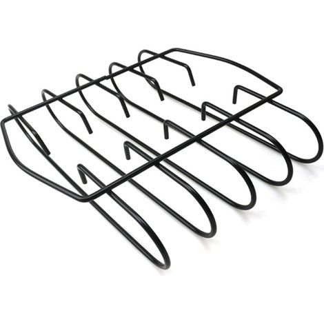 Barbecue charbon de bois,Support de côtes de fumoir, support de côtes pour barbecue, accessoires de support de côtes pour barbecue, fer antiadhésif- (1/5)