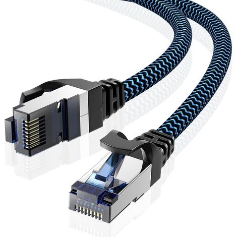 Câble Ethernet Cat 8 20M, Réseau RJ45 Haut Débit 40Gbps 2000MHz (1/5)