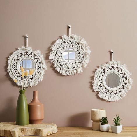 Miroir - HOME DECO FACTORY - Boho - Beige - 28 cm (1/3)
