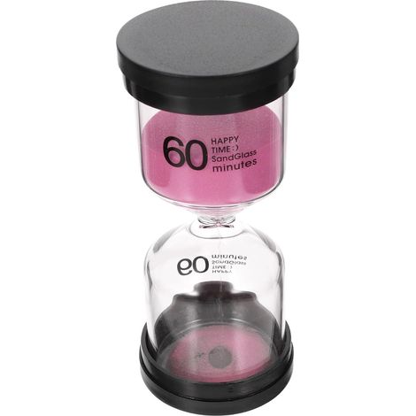 Minuteur Visuel Sablier Décoratif Rose en Verre et Plastique, de (1/5)