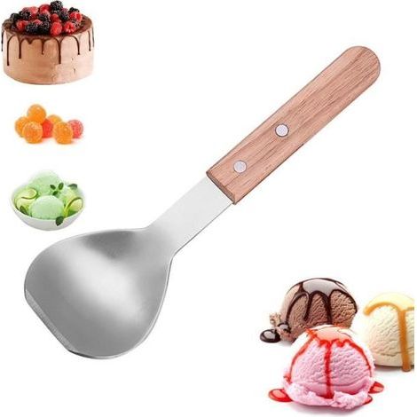Ice Cream Scoop - Unspecified - 23.2x2.5cm - Stainless Steel and Wood - 140g - Not Dishwasher Safe (1/4)