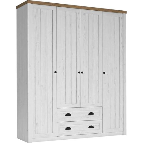 AX LIVING Großer Kleiderschrank Palmano S4T – 171cm, Andersen Kiefer