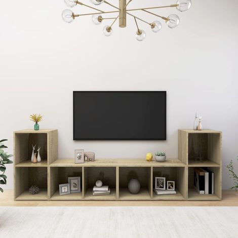 TV-Schränke 4 Stk. Sonoma-Eiche 72x35x36,5 cm Holzwerkstoff (1/5)
