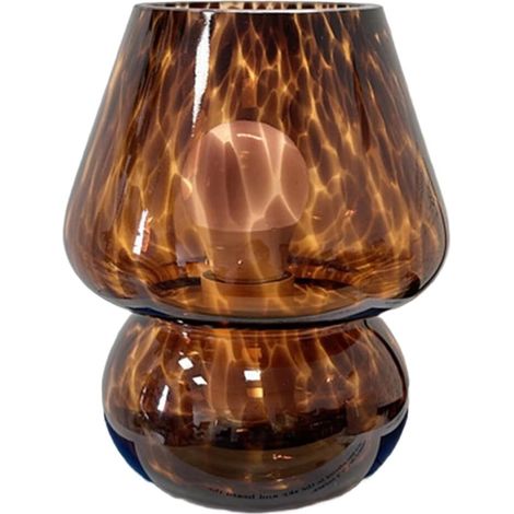 Lampe Décorative en Verre à Pois Colorés, Lampe de Bureau Style Champignon USB, Lumière D'Ambiance Rétro Américaine de Chevet C (1/5)
