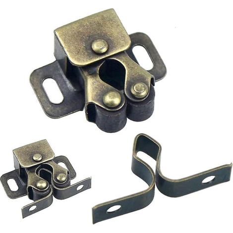 12pcs Cabinet Door Double Roller Catches Kitchen Cabinet Door Lock Fastener Door Stop Hardware Roller Catches with Screws Green Patina
