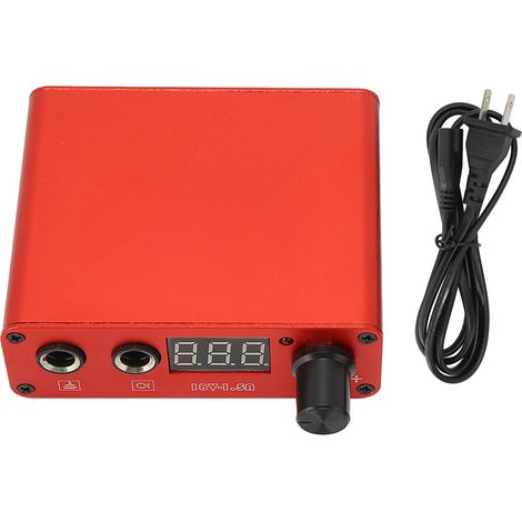 Bloc d'alimentation numérique pour tatouage, petit chargeur USB rouge anti-fatigue, compatible 100-230V prise US, fonction mode de repos. (1/5)