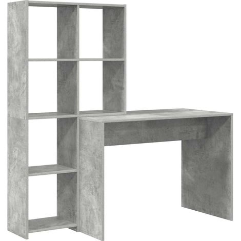 Maison Exclusive - Schreibtisch Beton Grau 138,5 x 55 x 143 cm Ho