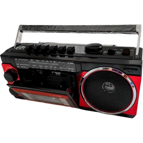 Radio-cassette design vintage 3W avec enregistrement sur bande, pour parc, extérieur et maison (1/5)
