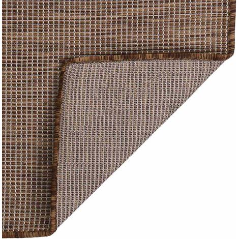 Maison Exclusive - Outdoor-Teppich Flachgewebe 100x200 cm Braun (1/5)