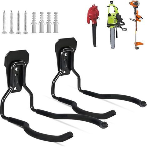Crochets Coupe-Bordures, Support Balais Mural, Crochet Muraux Garage, Cintre pour Outils électriques Jardin, Tondeuse Corde, Porte Désherbage (1/5)