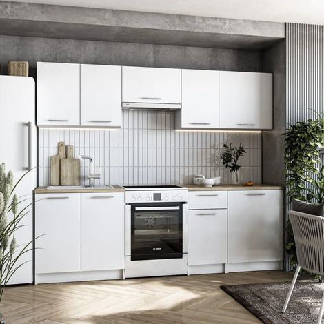 Naturel Juego de muebles de cocina Lila de 2,4 m para montar (KSETLILA) (1/3)