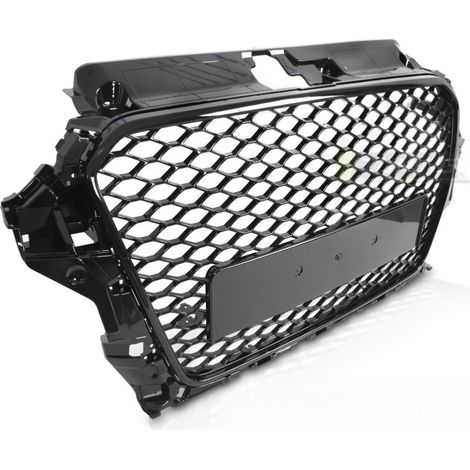 Calandre pour Audi A3 8V de 2012 a 2016 Look Sport Noir Brillant PDC-42524166 (1/4)
