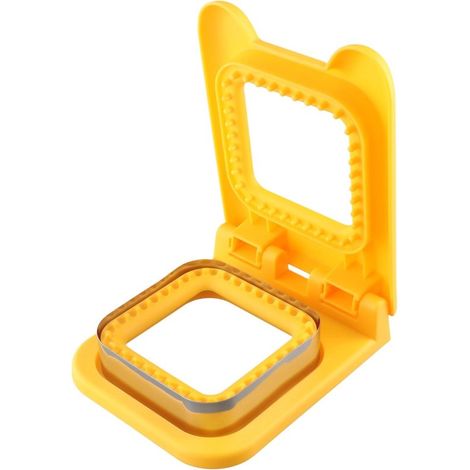 Appareil à sandwichs - Réutilisable - Acier inoxydable - Outils à Sandwich - Pour faire des sandwichs, des hamburgers et des gâteaux - Pour boîte à lunch Enfants - Jaune (1/5)