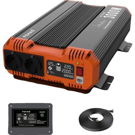 Onduleur Solaire, Onde Sinusoïdale Pure, Télécommande Facile à Utiliser, 3000W-48V (1/2)