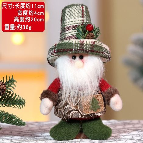 Weihnachtsgeschenk: Vintage-Weihnachtsfigur eines alten Mannes mit Karomuster, Schneemann-Hängefigur, Fensterdekoration.